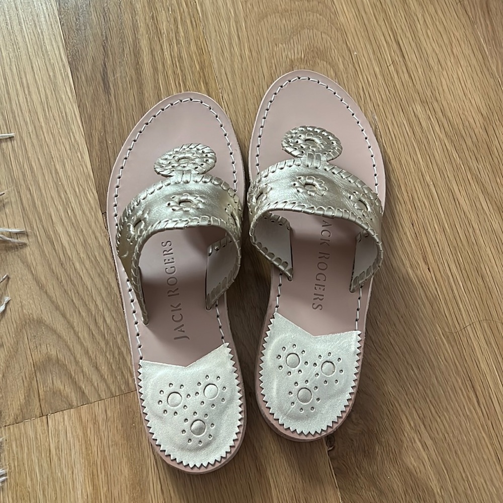 Gold Jack Rogers sandals